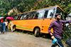 Private bus overturns into drain near Nagodi Ghat near Kollur: Several students injured